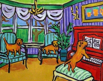 border terrier coaster tile dog art gift for pianist
