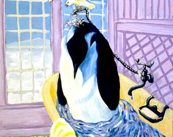 PENGUIN Art PRINT poster gift JSCHMETZ modern folk