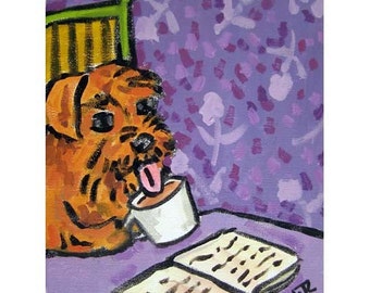Irish Terrier at the Coffee Shop Dog Art Print