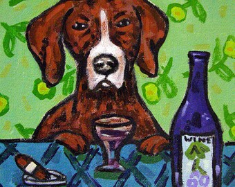 Pointer dog, art tile, coaster, gift, pet lover, wine decor, animal art, wine coaster, wine tile, pointer coaster, dog coaster set,