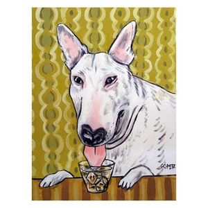 Bull terrier dog art print - 13x19 - matte or glossy - kitchen decor animal lover gift