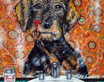 wesh terrier shaving dog art tile coaster gift - multiple sizes