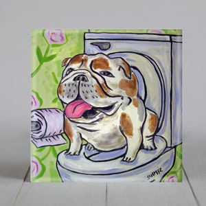 bulldog art, bulldog coaster, bulldog bathroom,bulldog gift, animal decor, bulldog coaster, bulldog, animal coaster, animal decor, coaster