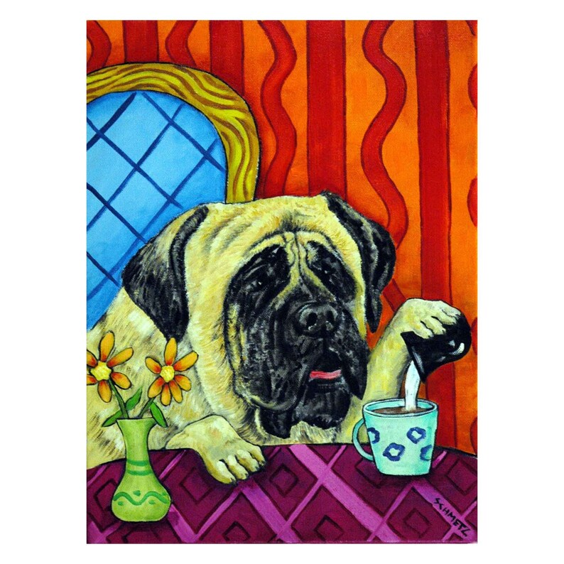 CHIHUAHUA at the wine bar dog art print gift gifts 11x14