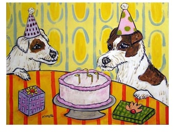 Jack Russell Terrier, jack russell art, jack russell print,  print, modern dog art, folk art, birthday gift, wall art