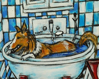 Ceramic Sheltie Shetland Sheepdog Coaster - Unique Gift Idea