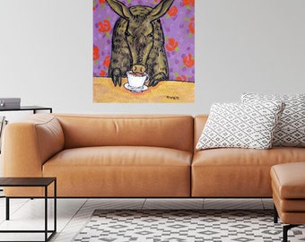 aarkvark canvas print coffee wall decor - ready to hang animal art by schmetzpetz