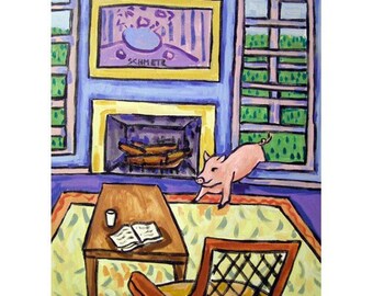 Pig Breaking In Art Print