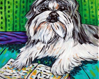 Shih Tzu wall art - home office d - 13x19 - matte or glossy - dog lover gift -