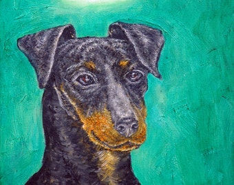manchester terrier dog angel art coaster tile ceramic gift impressionism new