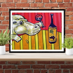 hippo art print