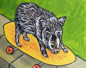 Javelina Skateboarding Art coaster tile