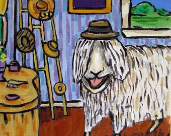 Sheep's Favorite Hat Animal Art coaster tile Gift