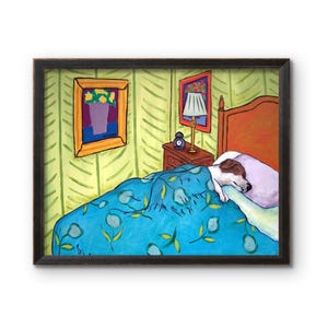 Jack Russell Terrier Art Print, Sleeping Dog Canvas Wall Art, Matte Glossy Poster, Cute Puppy Painting, Pet Lover Gift, 8x10 16x20 24x30 image 4
