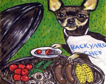 chihuahua tile coaster cook out gift dog art decor