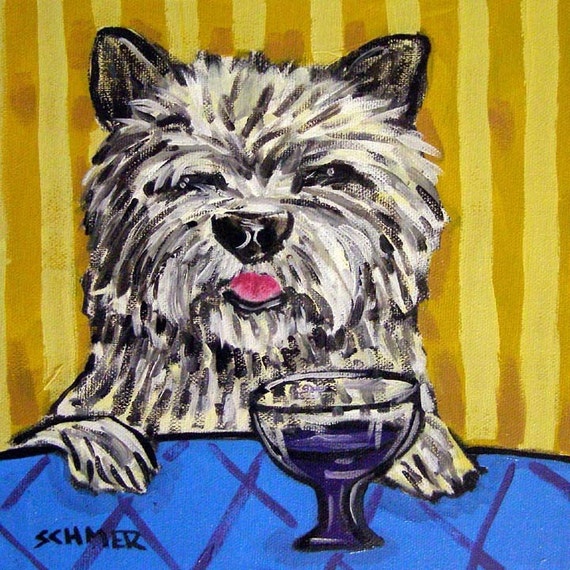 WEST highland terrier white terrier skate boarding 13x19 art print animal