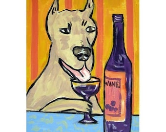 Great Dane at the Wine Tasting Art Print