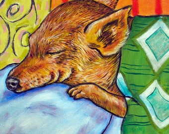 chihuahua bedroom art, chihuahua print, sleeping dog, dog art,dog coaster, dog tile, chihuahua coaster, dog coaster, ceramic chihuahua, dog