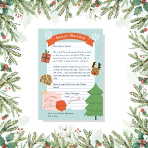 Plantilla de carta personalizada de Papá Noel / Carta navideña editable para hacer tú mismo / Perfecta para la mañana de Navidad / Descarga instantánea / Plantilla Canva
