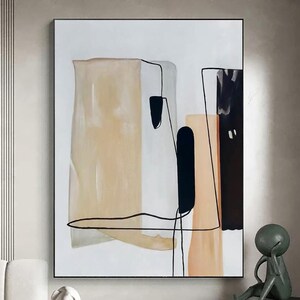 Beige Wabi-sabi Wall Minimalist Art Beige Textured Wall Art Large Neutral Wall Art Beige Abstract Painting Geometric Wall Art Geometric Art