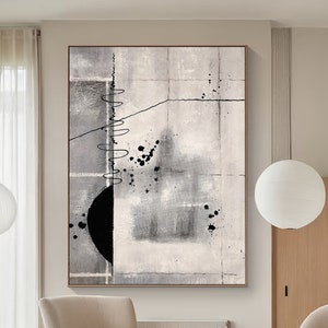 Black Beige Wabi Sabi Wall Art Beige Abstract Painting Large Black Minimalist Wall Art Beige Textured Canvas Painting Neutral Wall Art Decor