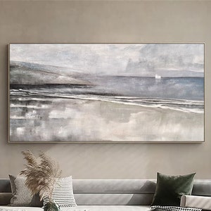 Large Abstract Mountains Painting on Canvas Wabi-Sabi Wall Art Mountains Painting Modern Living Room Wall Art Gift for Her Fashion Decor