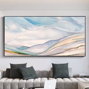 Cloudy Sky Oil Painting Colourful Cloud Wall Art White Cloud Abstract Painting Large Cloud Wall Art Blue Sky Painting Landscape Painting