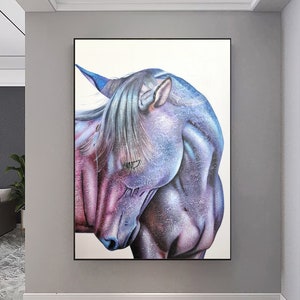 抽象画 馬の油彩絵画