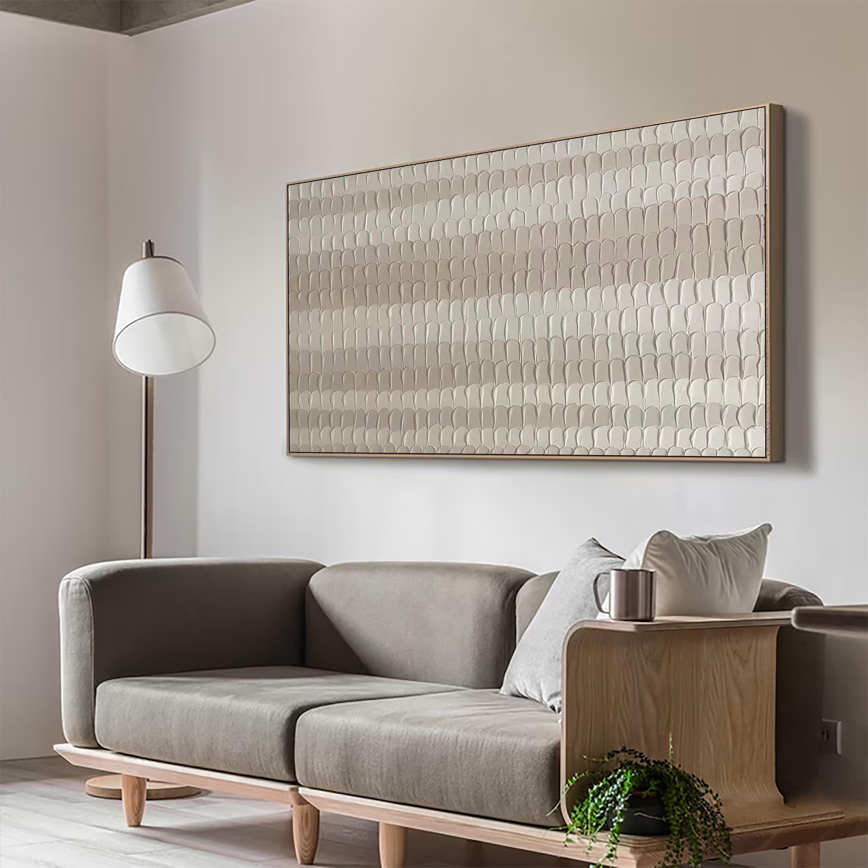 Beige 3D Texture Painting, Minimalist Plaster Wabi Sabi Wall Art - Etsy
