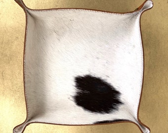 Valet Tray in Hair-On Leather Cowhide