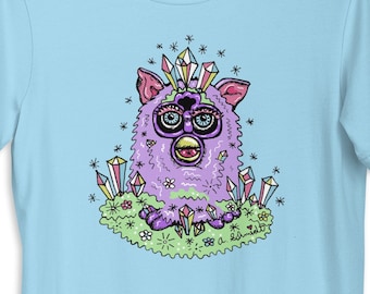 Crystal Gem Furby Whimsical Magical Witchy Whimsigoth Cottagecore 90s Nostalgia Original Art Unisex T-shirt