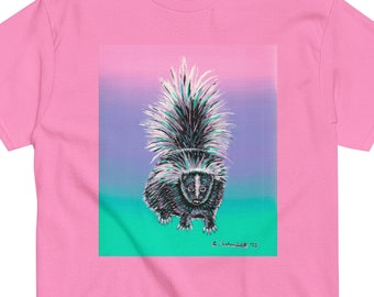 Pastel Skunk Cute Funny Neon Original Painting Art Unisex Classic Tee