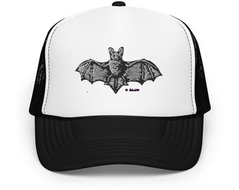 Halloween Bat Goth Spooky Cute Original Drawing Art Foam Trucker Hat