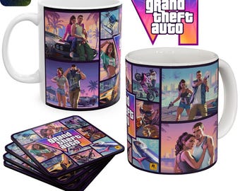 Grand Theft Auto VI, Mug Gaming v6 – Illustration GTA 6 - Coffret cadeau