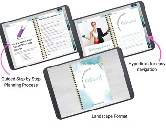 Work-Life Balance Digitaler Planer für Tablets mit GoodNotes oder Notability, Hyperlinked PDF Planner