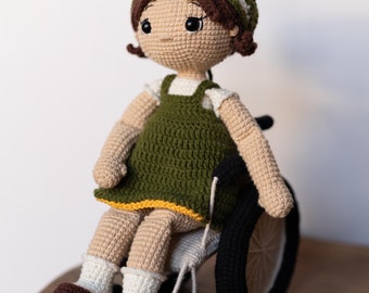 Crochet Doll with Wheelchair – PDF Pattern Set for Inclusive and Empathy-Building Play