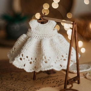 Small Dress Crochet Pattern PDF & Video for Beginner | Doll dress pattern Toy/Doll Clothes | Fits 10 Inch high Toy