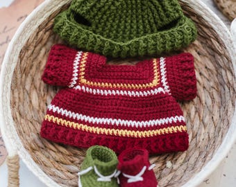 Toy Clothing Set Crochet Pattern (Sweater, Beanie, Sneakers) — Fits 12" Plush/Amigurumi — PDF Tutorial
