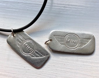 MINI Cooper Wings Tag pendant in fine silver