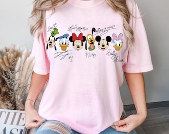 Retro Mickey Mouse en vrienden handtekeningen png-bestand, Disneyland-personages magische digitale download, Disneyworld muiskop png, Mikey & Co