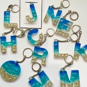 Strand Schlüsselanhänger Buchstaben Weihnachtsgeschenk, Geburtstag, Lehrer Geschenk, Brautjungfer