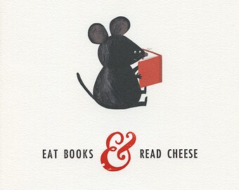 Eat Books giclée + letterpress print