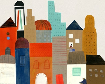 Imaginary city print