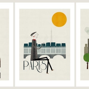 Cities, set of three prints