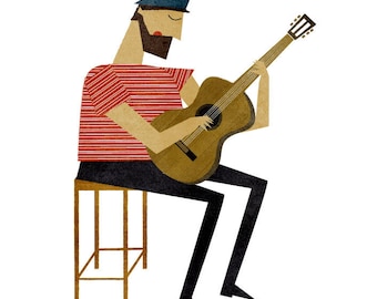 Guitarist print