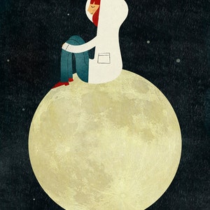 On the moon print