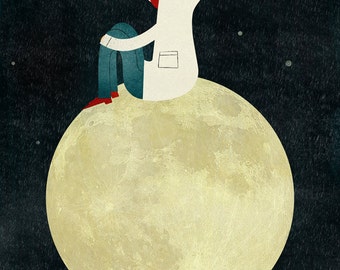 On the moon print