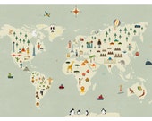 World map big print