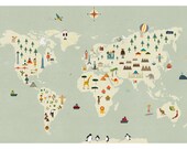 World map big print
