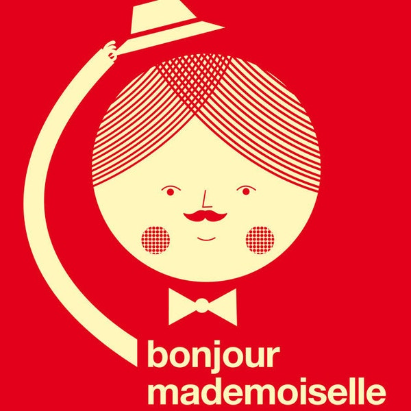 Bonjour mademoiselle red print
